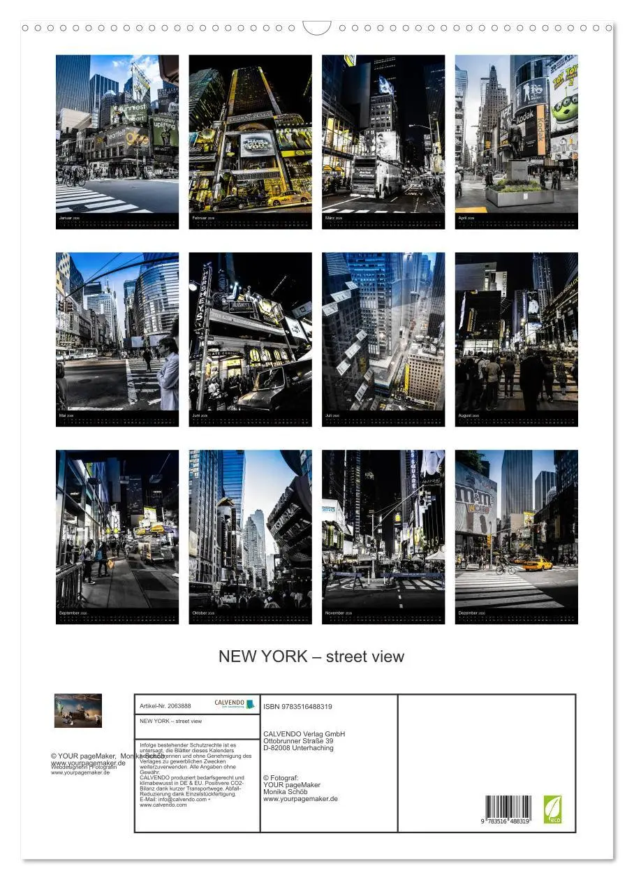 Bild: 9783516488319 | NEW YORK - street view (Wandkalender 2026 DIN A2 hoch), CALVENDO...