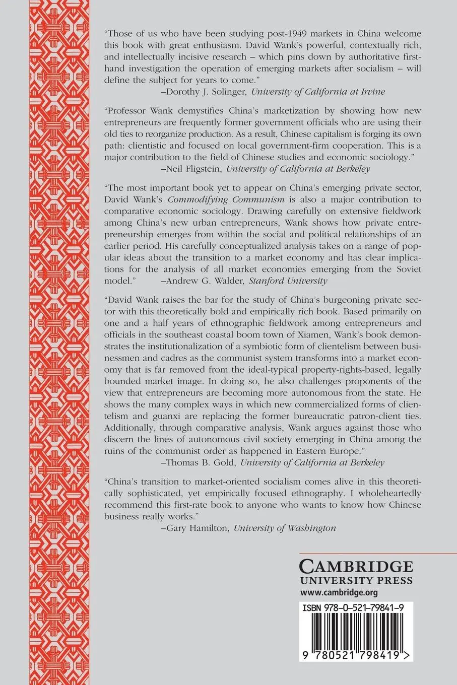 Rückseite: 9780521798419 | Commodifying Communism | David L. Wank | Taschenbuch | Englisch | 2014