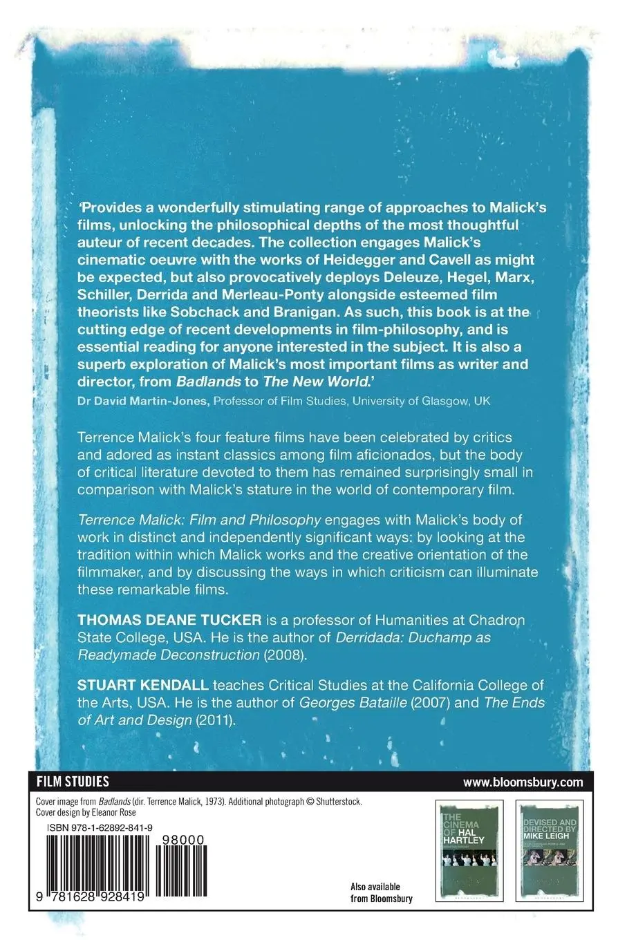 Rückseite: 9781628928419 | Terrence Malick | Film and Philosophy | Thomas Deane Tucker (u. a.)
