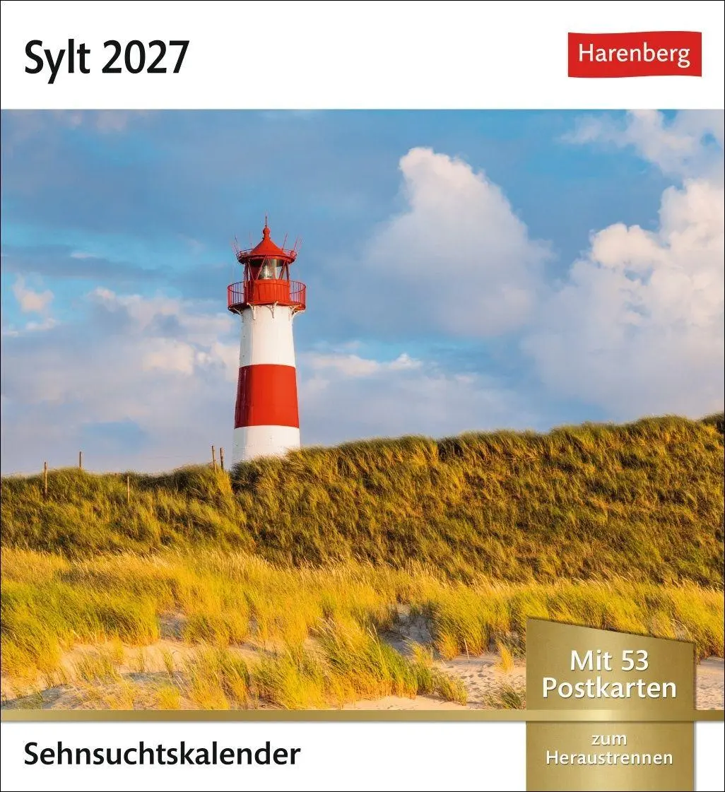 Cover: 9783840038419 | Sylt Sehnsuchtskalender 2027 - Wochenkalender mit 53 Postkarten | Bäck