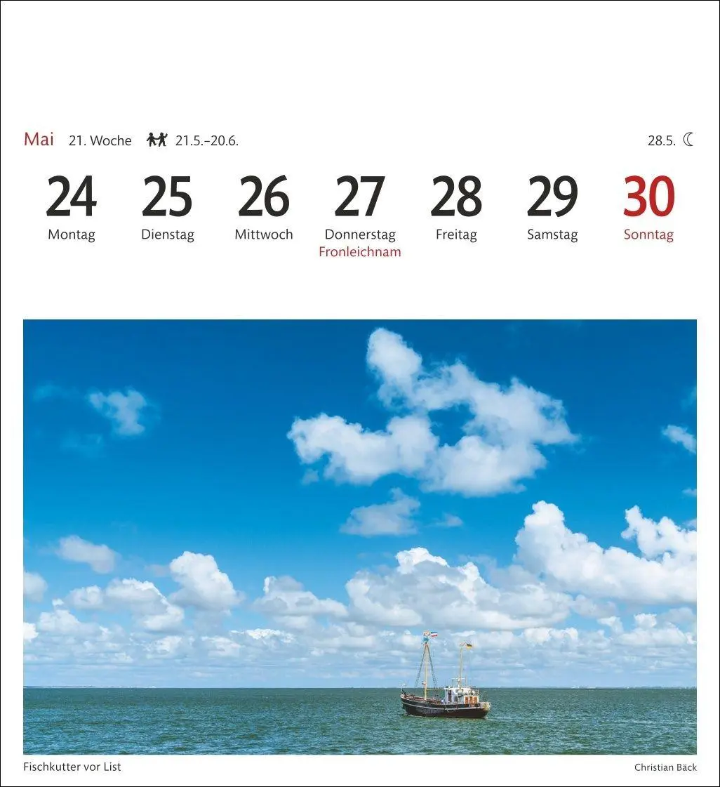 Bild: 9783840038419 | Sylt Sehnsuchtskalender 2027 - Wochenkalender mit 53 Postkarten | Bäck