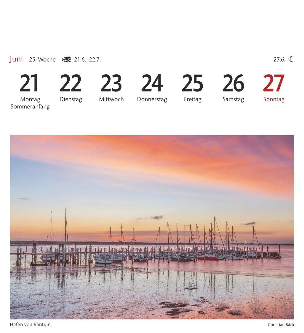 Bild: 9783840038419 | Sylt Sehnsuchtskalender 2027 - Wochenkalender mit 53 Postkarten | Bäck