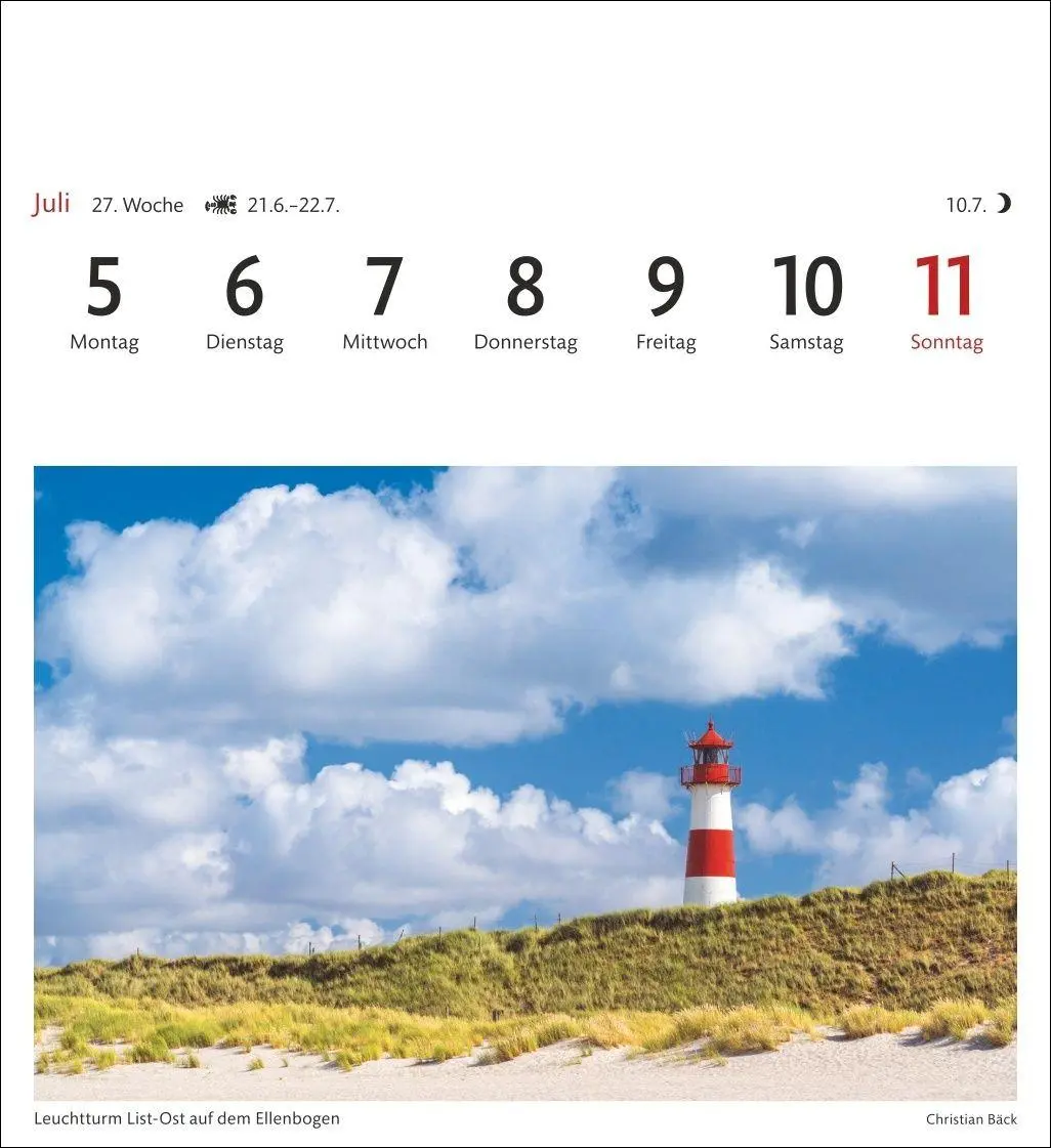 Bild: 9783840038419 | Sylt Sehnsuchtskalender 2027 - Wochenkalender mit 53 Postkarten | Bäck