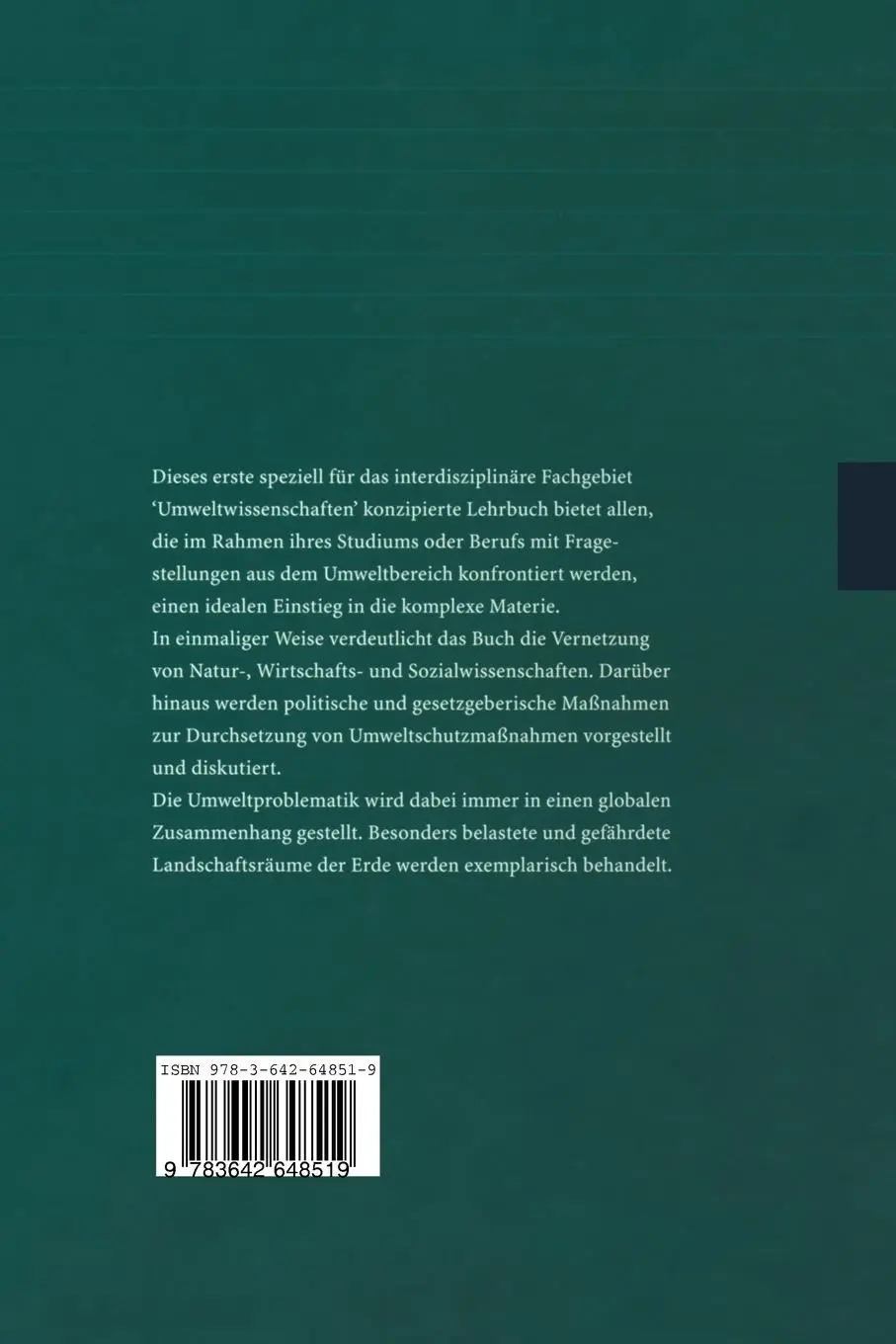 Rückseite: 9783642648519 | Umweltwissenschaften und Umweltmanagement | Timothy O'Riordan | Buch