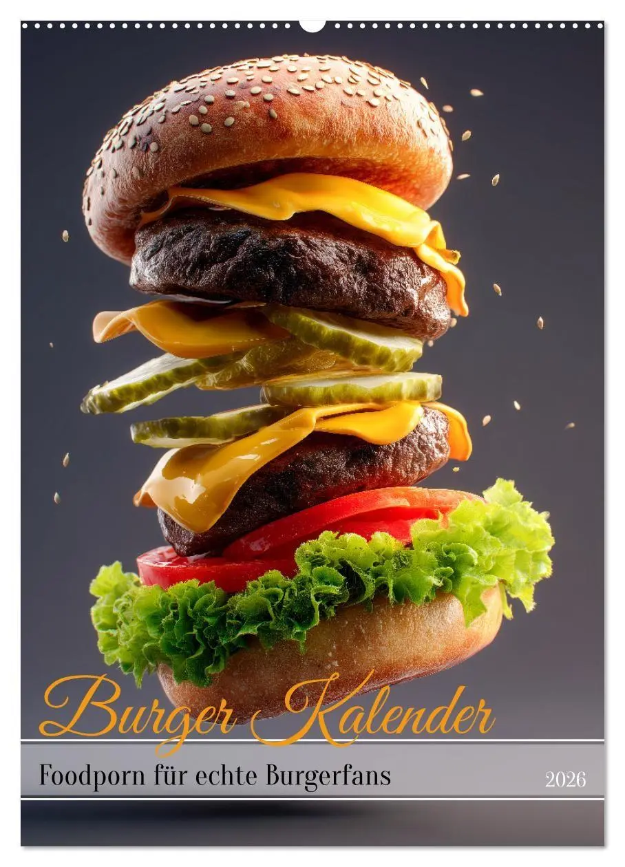 Cover: 9783516698619 | Burger Kalender - Foodporn für echte Burgerfans (Wandkalender 2026...