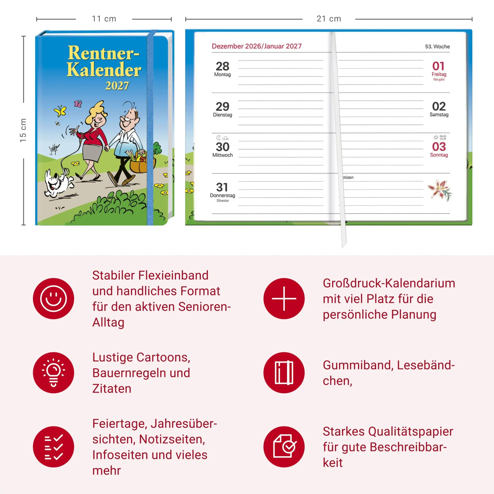 Bild: 9783756418619 | Rentner Kalenderbuch A6 2027 | Kalender | 160 S. | Deutsch | 2027