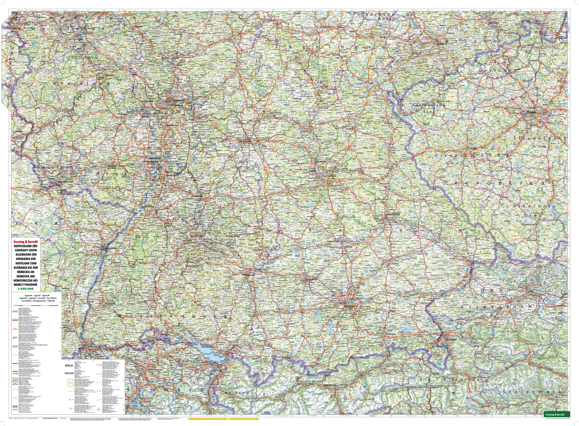Bild: 9783850848619 | Deutschland Süd 1 : 500 000 | (Land-)Karte | 1 S. | Deutsch | 2022