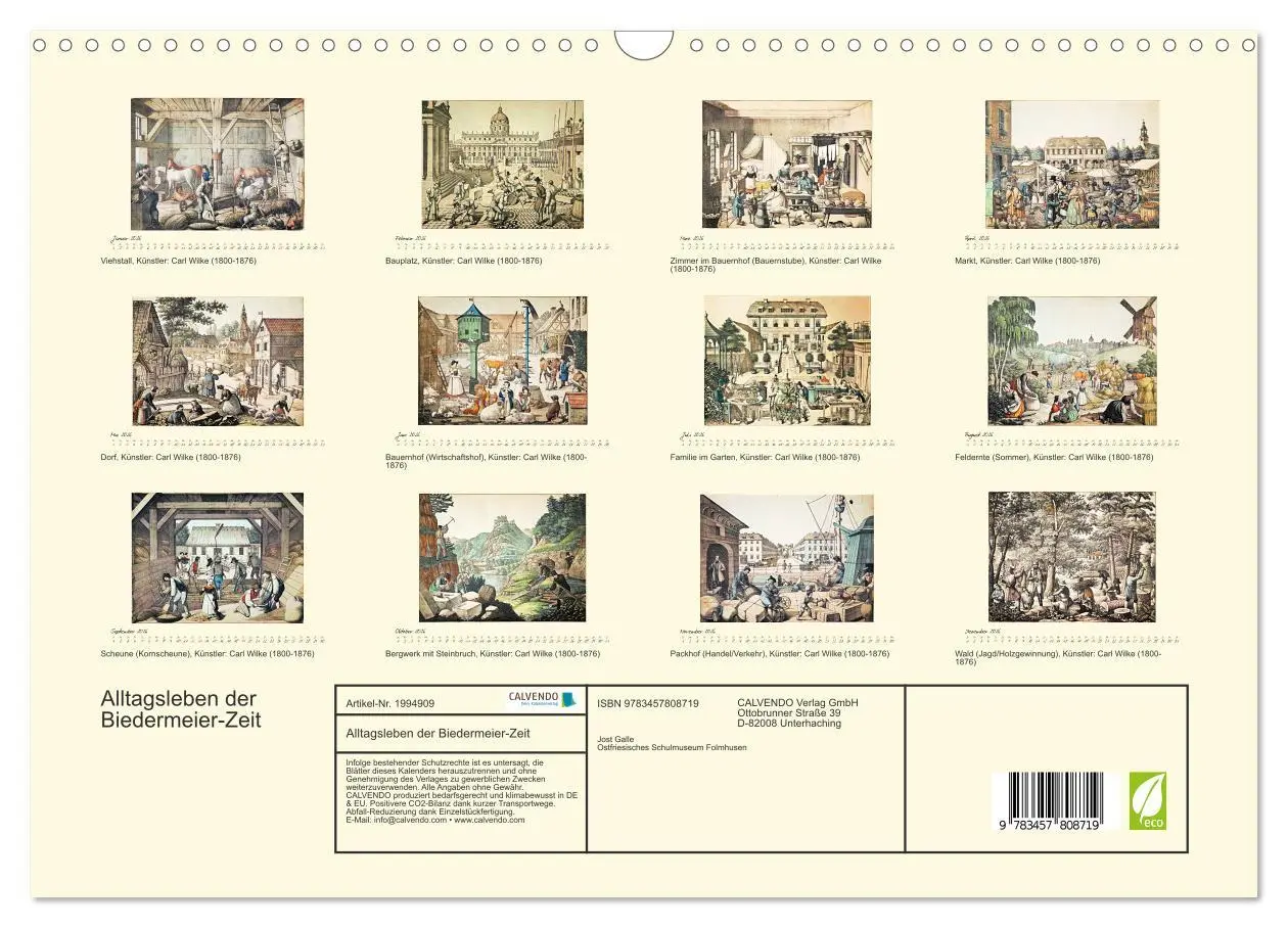 Bild: 9783457808719 | Alltagsleben der Biedermeier-Zeit (Wandkalender 2026 DIN A3 quer),...