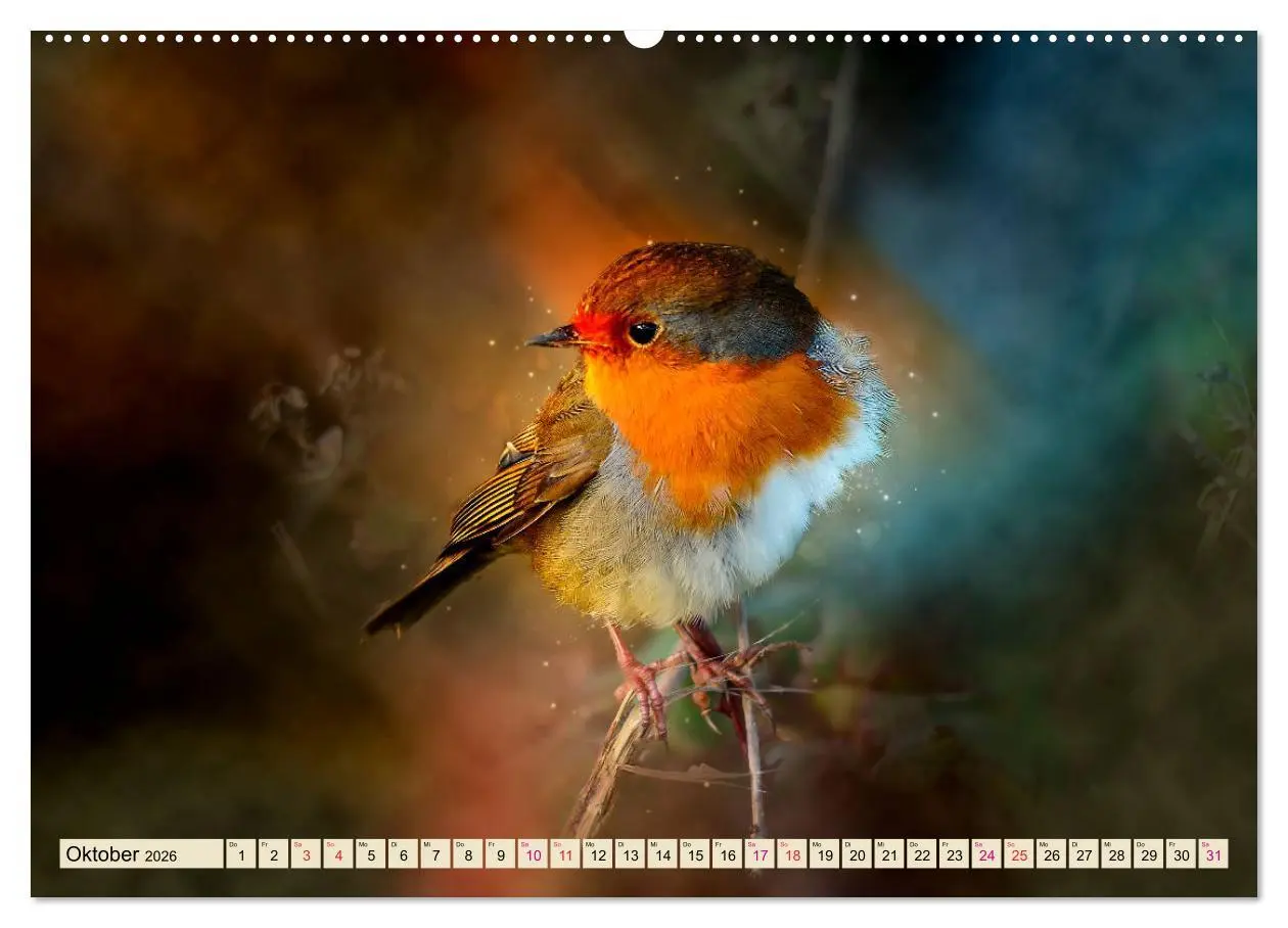 Bild: 9783457728819 | Bei uns im Garten - Rotkehlchen (hochwertiger Premium Wandkalender...