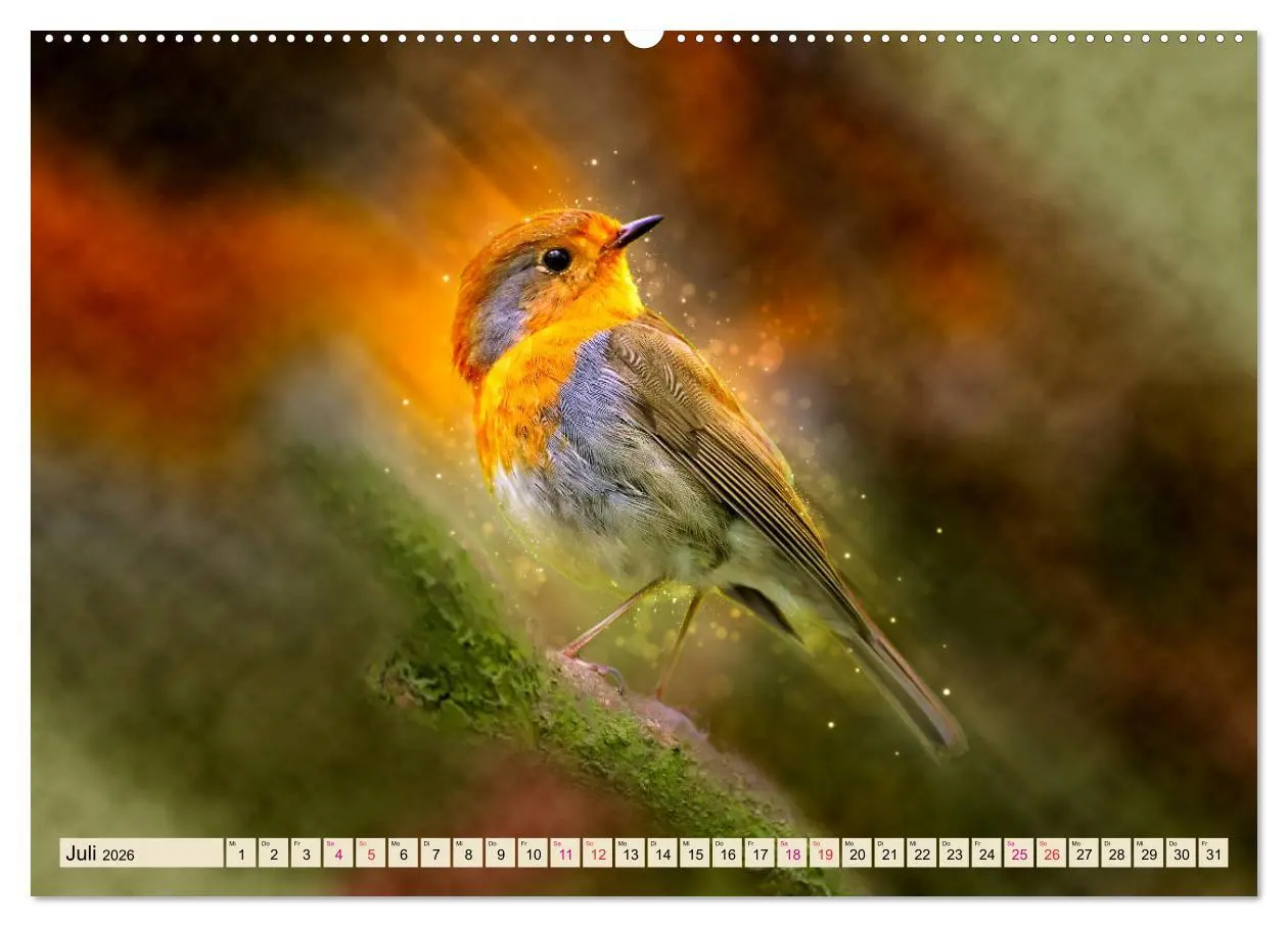 Bild: 9783457728819 | Bei uns im Garten - Rotkehlchen (hochwertiger Premium Wandkalender...