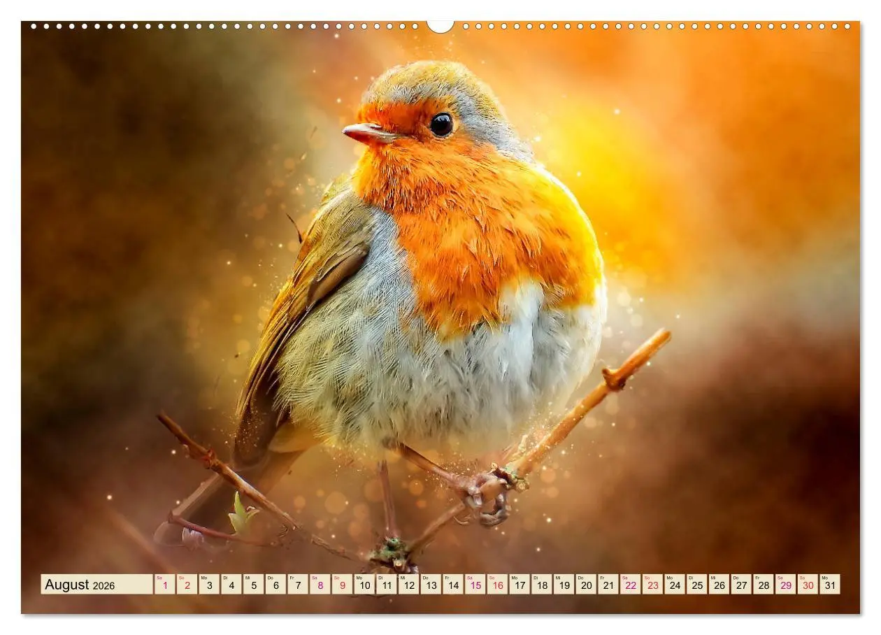 Bild: 9783457728819 | Bei uns im Garten - Rotkehlchen (hochwertiger Premium Wandkalender...