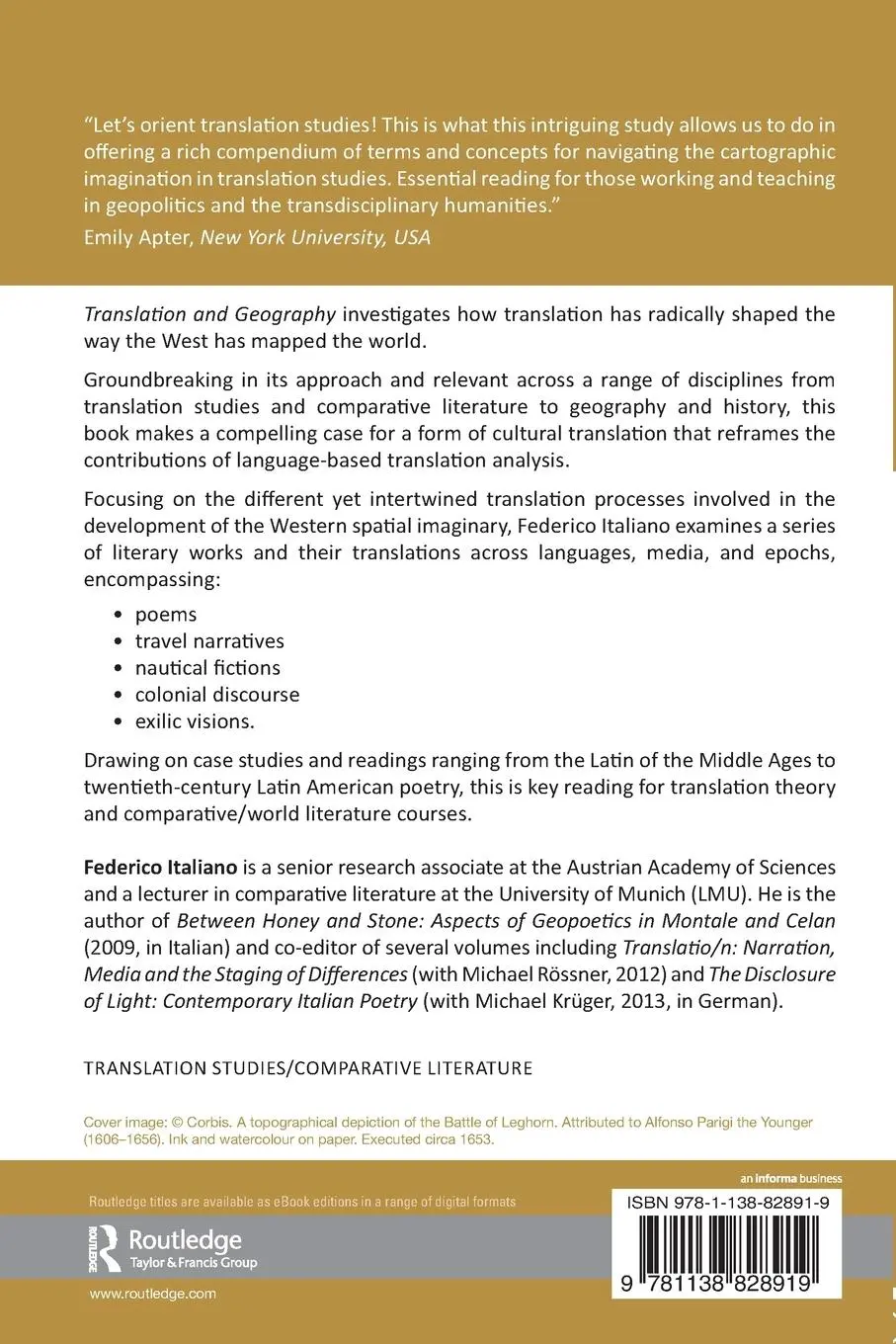 Rückseite: 9781138828919 | Translation and Geography | Federico Italiano | Taschenbuch | Englisch