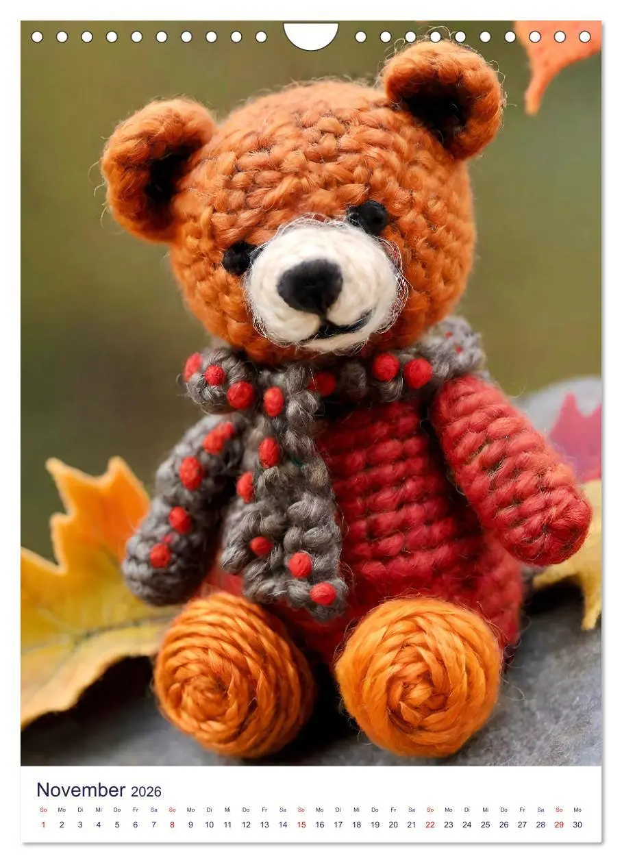 Bild: 9783457268919 | Teddys aus Wolle (Wandkalender 2026 DIN A4 hoch), CALVENDO...