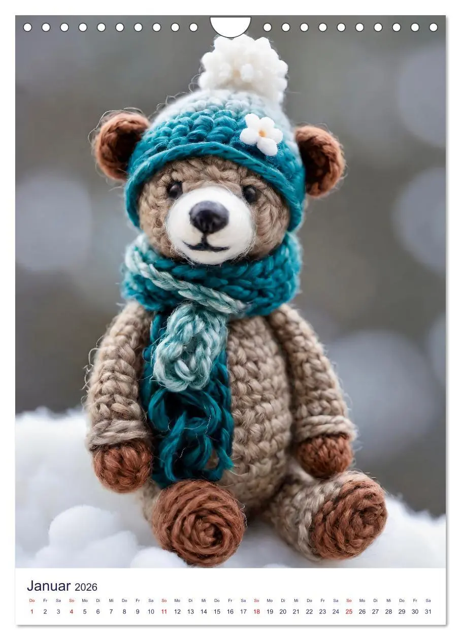 Bild: 9783457268919 | Teddys aus Wolle (Wandkalender 2026 DIN A4 hoch), CALVENDO...