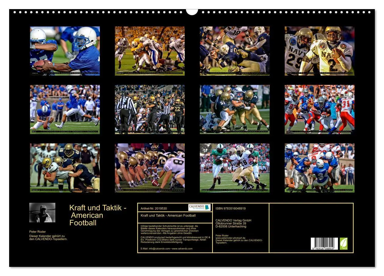 Bild: 9783516048919 | Kraft und Taktik - American Football (Wandkalender 2026 DIN A2...