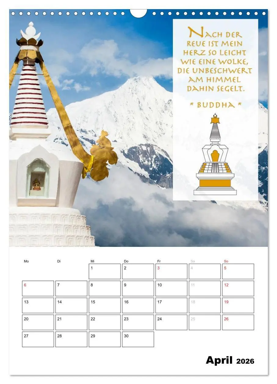 Bild: 9783516428919 | BUDDHAS ZITATE Buddhistische Weisheiten (Wandkalender 2026 DIN A3...