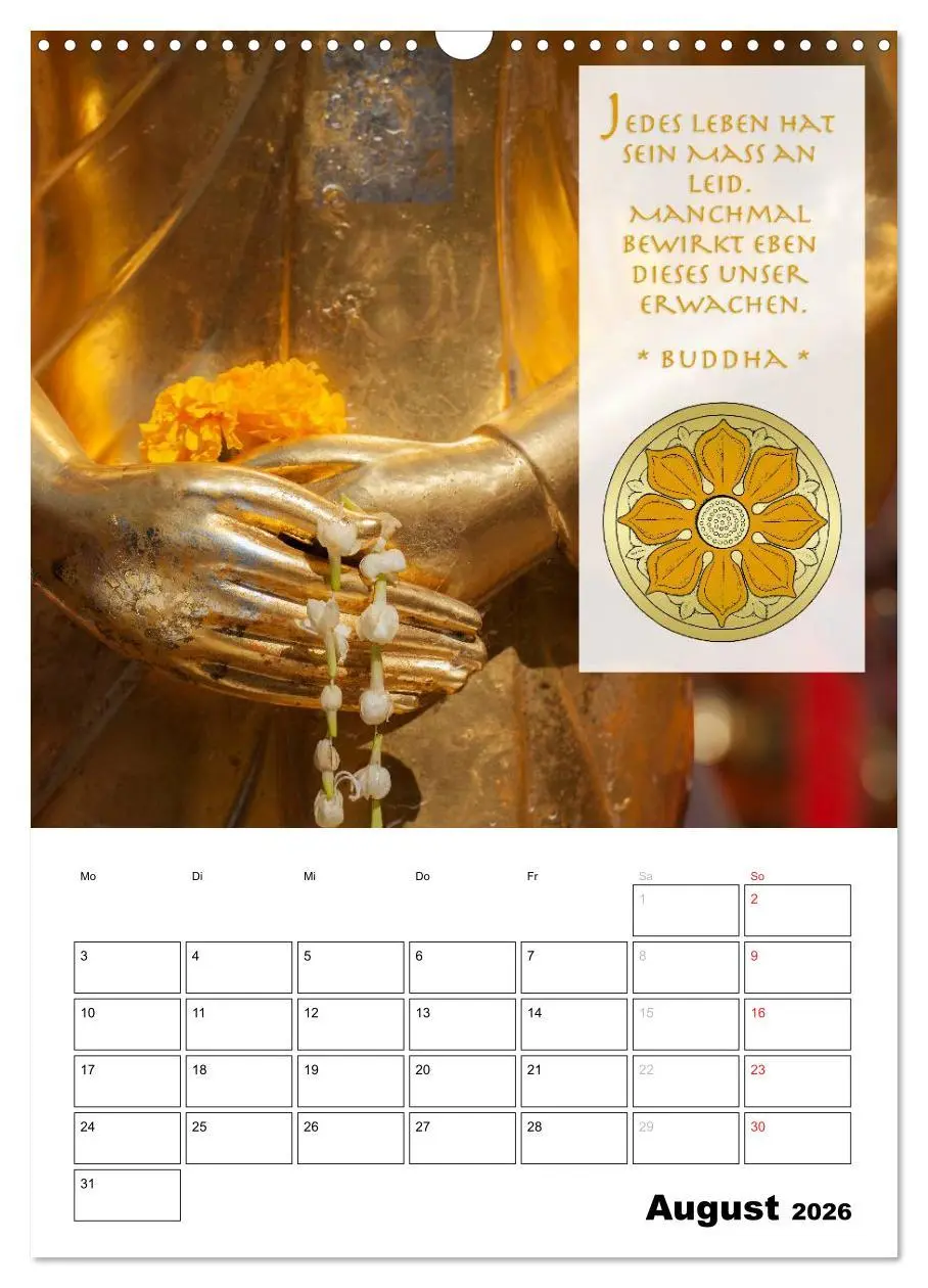 Bild: 9783516428919 | BUDDHAS ZITATE Buddhistische Weisheiten (Wandkalender 2026 DIN A3...