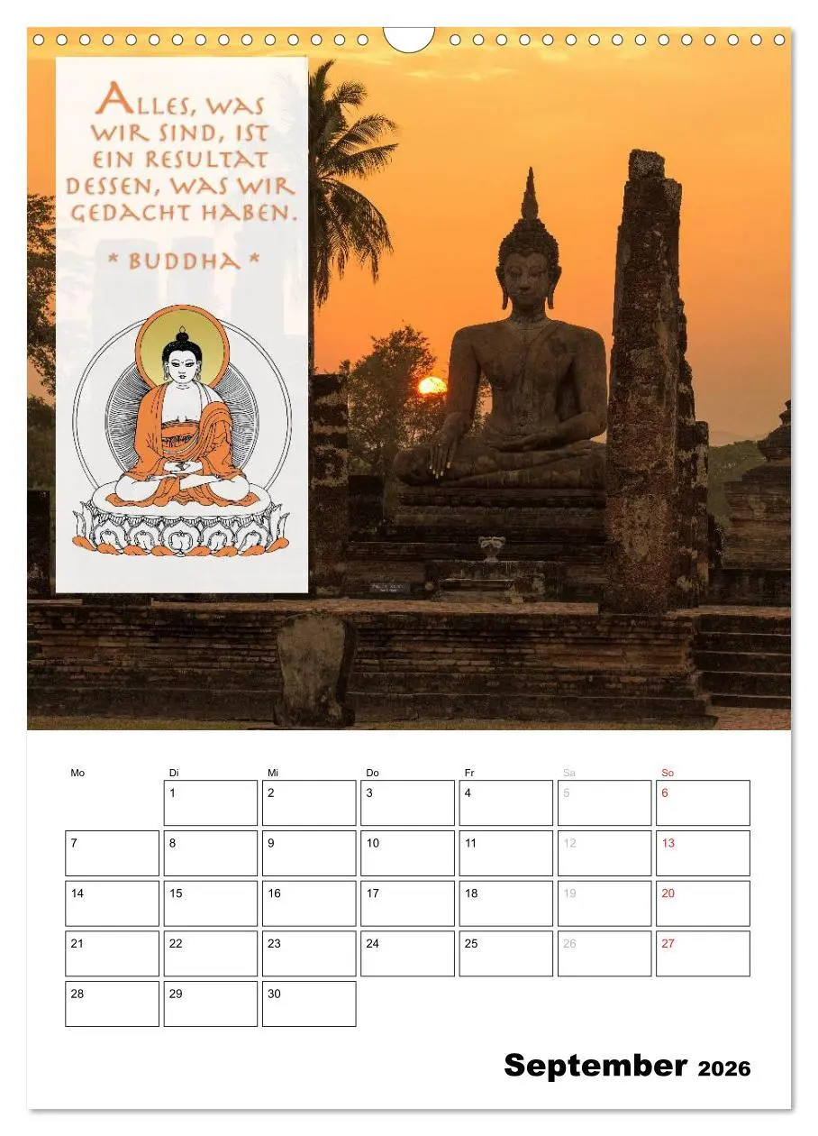 Bild: 9783516428919 | BUDDHAS ZITATE Buddhistische Weisheiten (Wandkalender 2026 DIN A3...