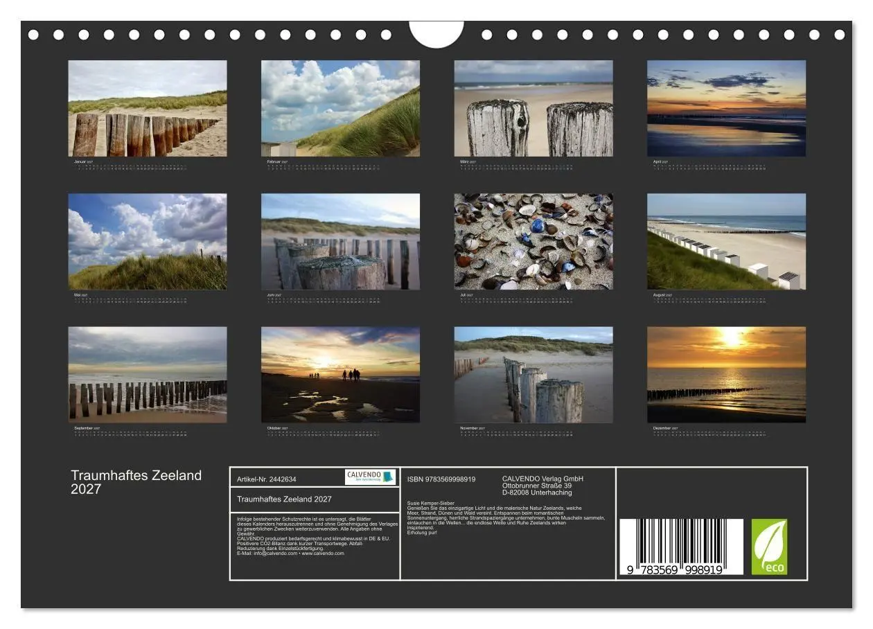 Bild: 9783569998919 | Traumhaftes Zeeland 2027 (Wandkalender 2027 DIN A4 quer), CALVENDO...
