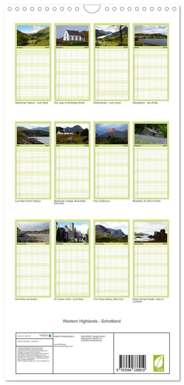 Bild: 9783594338919 | Familienplaner 2027 - Western Highlands - Schottland mit 5 Spalten...
