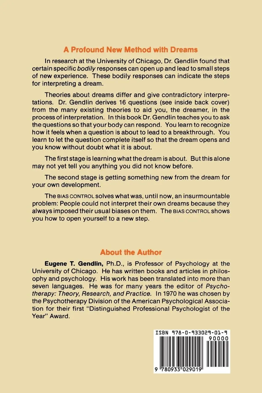 Rückseite: 9780933029019 | Let Your Body Interpret Your Dreams | Eugene T. Gendlin | Taschenbuch