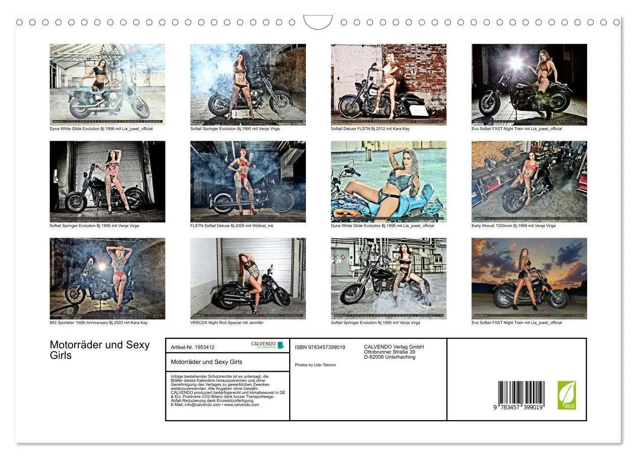 Bild: 9783457399019 | Motorräder und Sexy Girls (Wandkalender 2026 DIN A3 quer), CALVENDO...