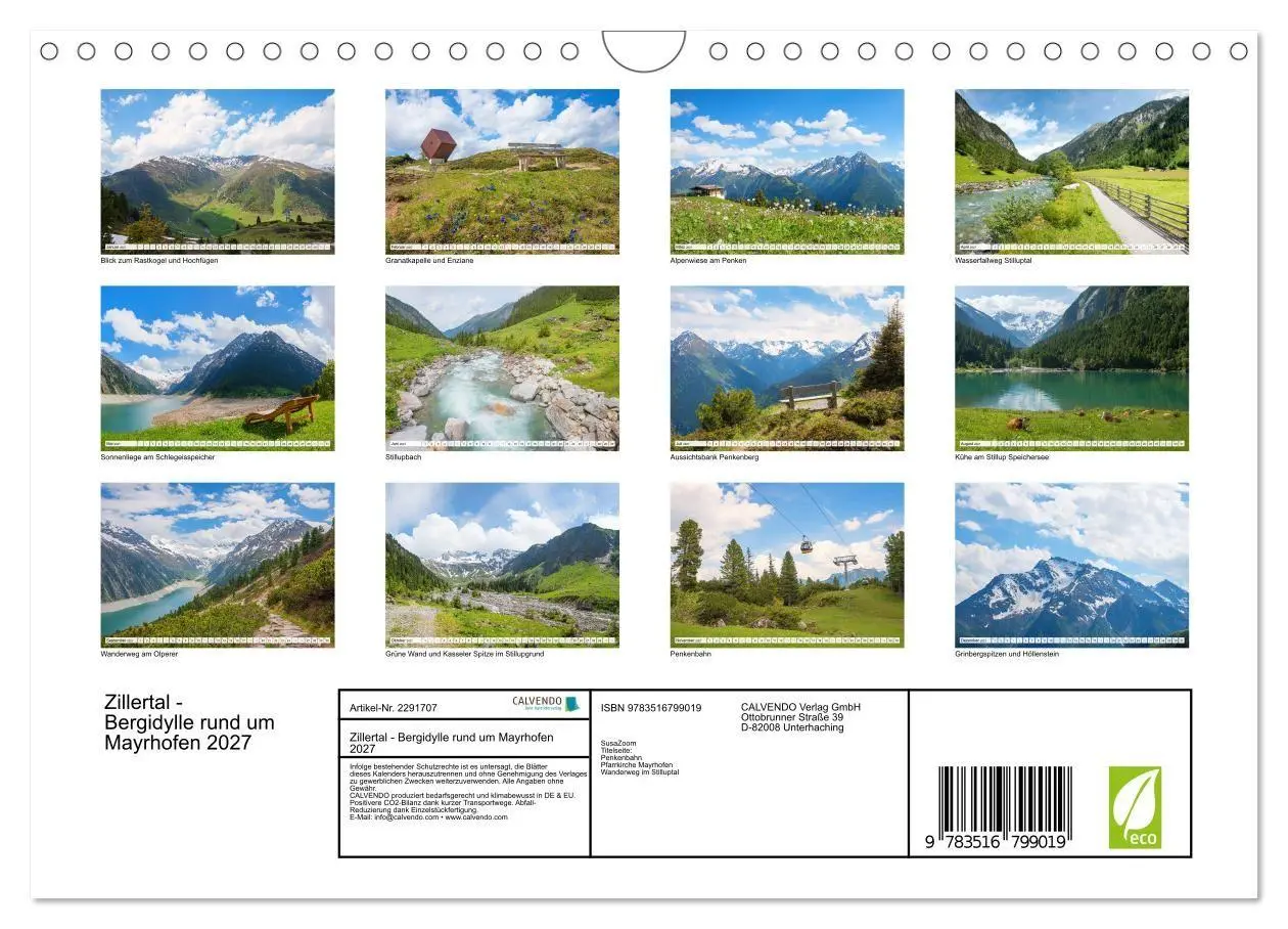 Bild: 9783516799019 | Zillertal - Bergidylle rund um Mayrhofen 2027 (Wandkalender 2027...