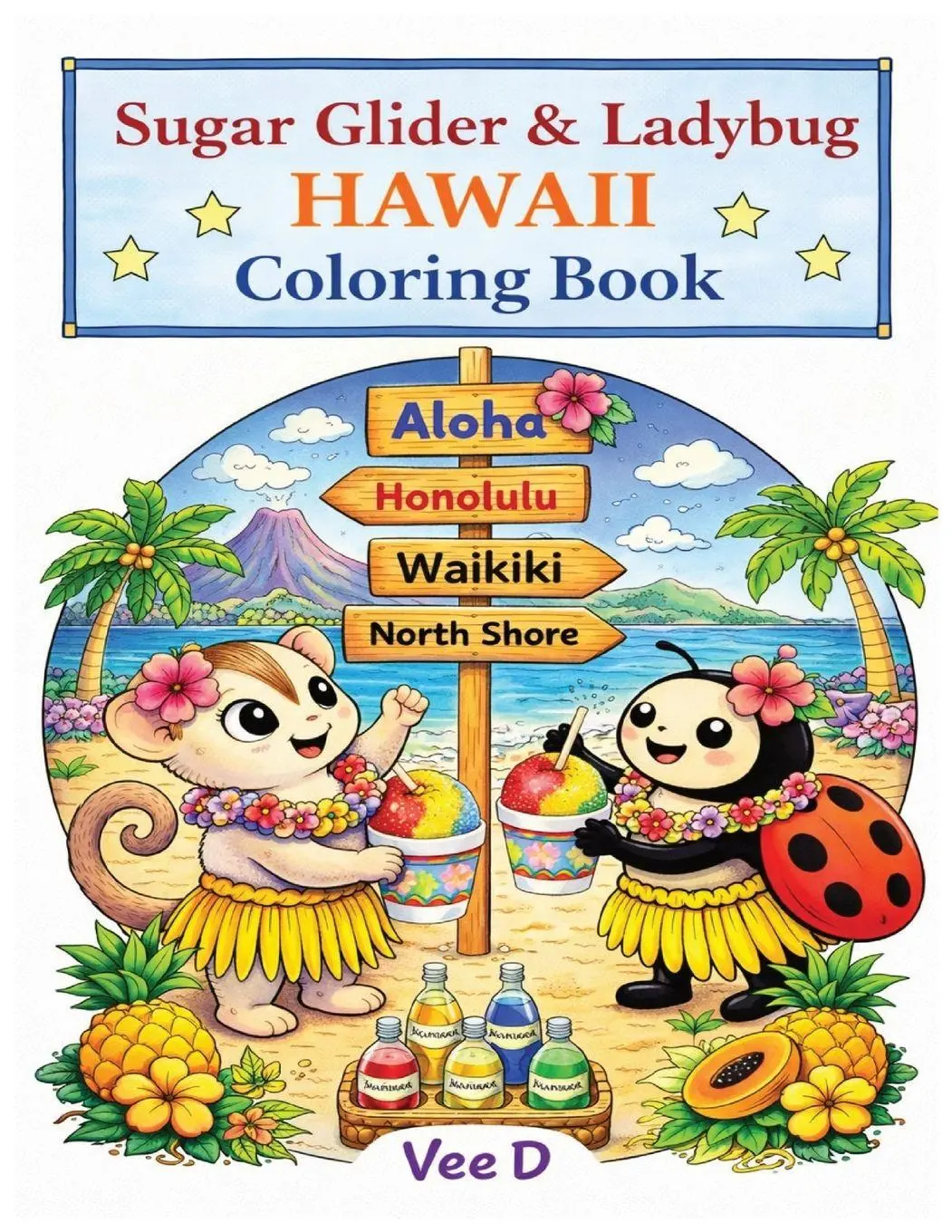 Cover: 9798295809019 | Sugar Glider &amp; Ladybug - Hawaii Coloring Book | Vee D | Taschenbuch