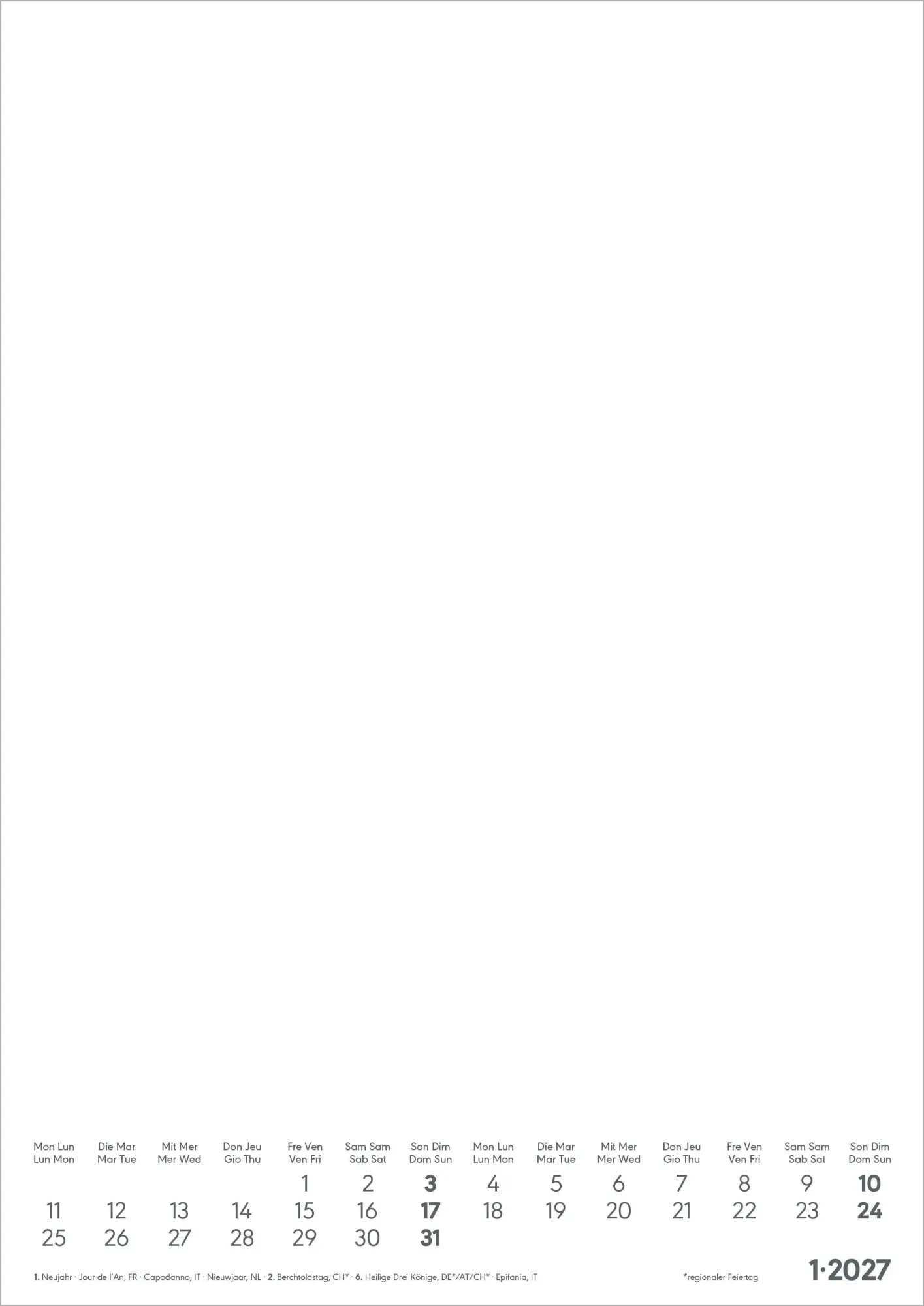 Bild: 4069095019119 | Kreativkalender A4 weiß 2027 | Neumann Verlage GmbH &amp; Co KG | Kalender