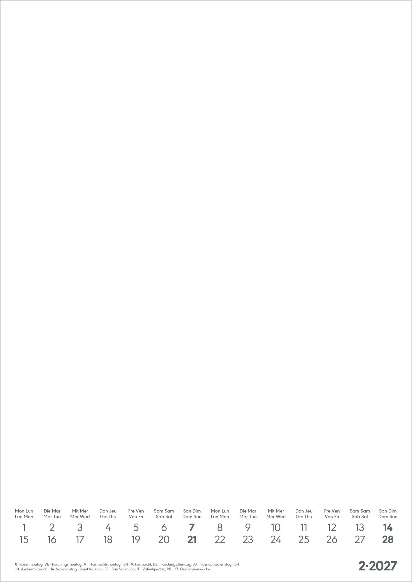 Bild: 4069095019119 | Kreativkalender A4 weiß 2027 | Neumann Verlage GmbH &amp; Co KG | Kalender