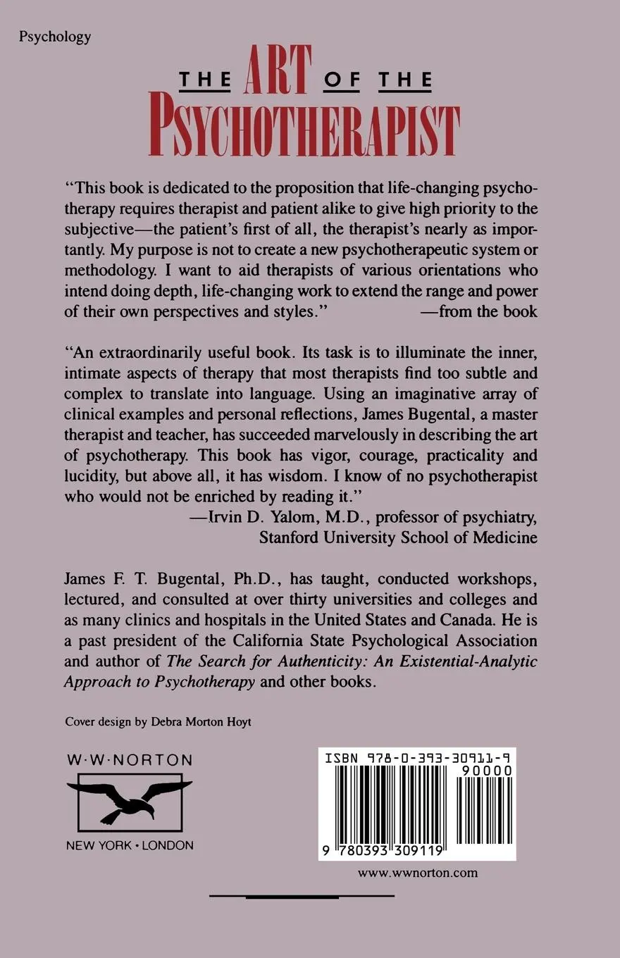 Rückseite: 9780393309119 | The Art of the Psychotherapist | James F. T. Bugental | Taschenbuch