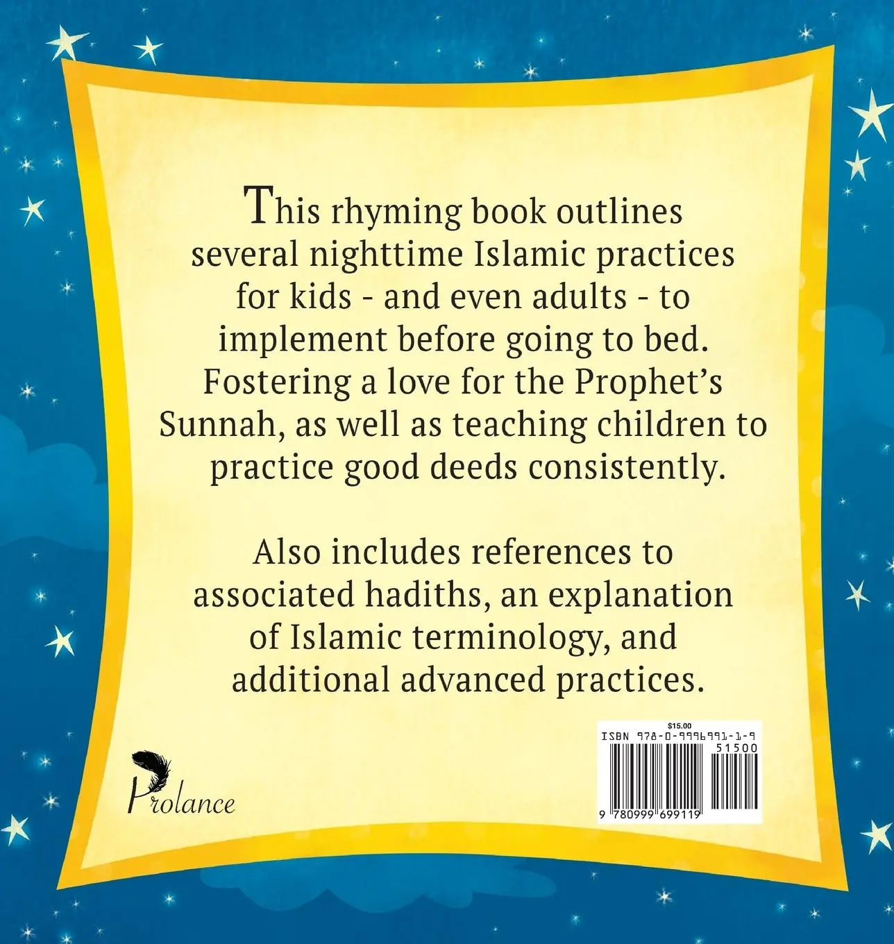 Rückseite: 9780999699119 | Bedtime Sunnahs | Emulating the Prophet one night at a time | Dada