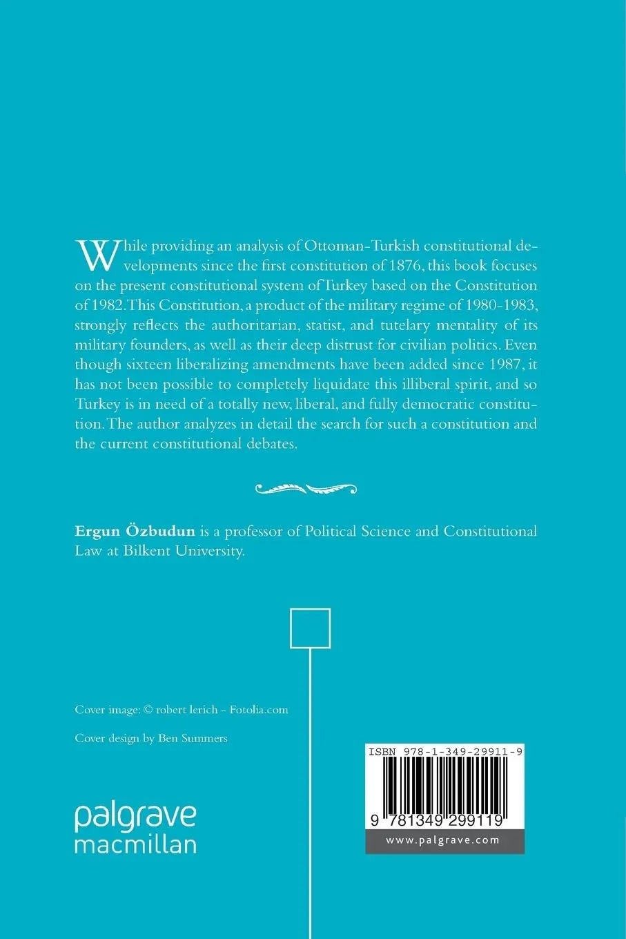Rückseite: 9781349299119 | The Constitutional System of Turkey | 1876 to the Present | E. Özbudun