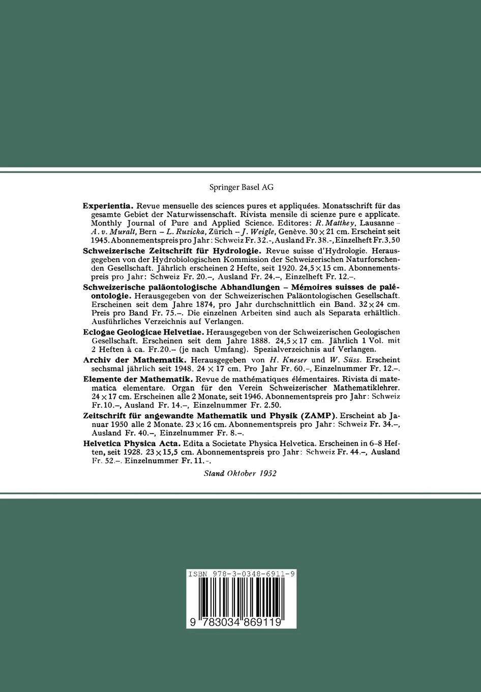 Rückseite: 9783034869119 | Theorie der Geometrischen Konstruktionen | L. Bieberbach | Taschenbuch