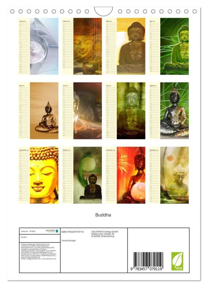 Bild: 9783457079119 | Buddha (Wandkalender 2025 DIN A4 hoch), CALVENDO Monatskalender | 2025