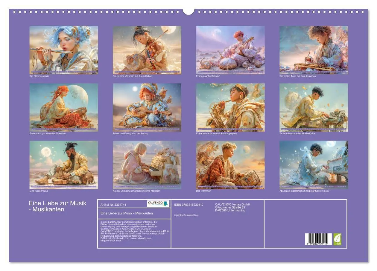 Bild: 9783516929119 | Eine Liebe zur Musik - Musikanten (Wandkalender 2027 DIN A2 quer),...