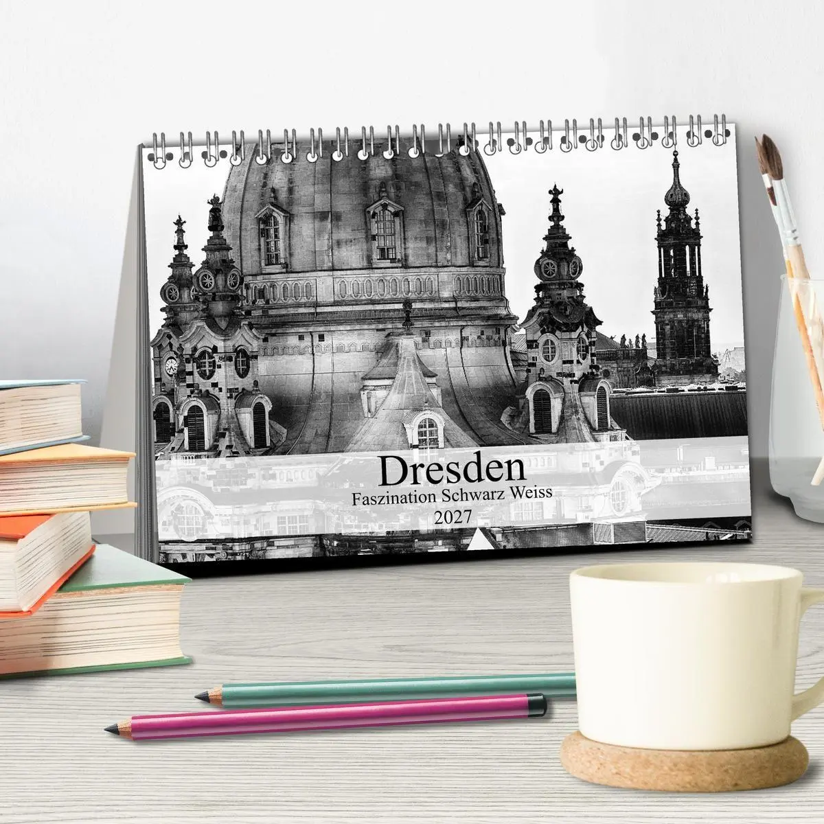 Bild: 9783594149119 | Dresden Faszination Schwarz Weiss (Tischkalender 2027 DIN A5 quer),...