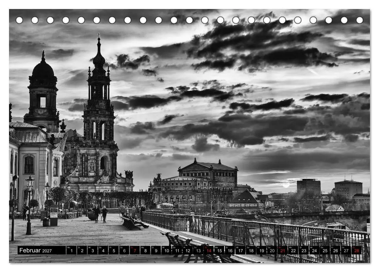 Bild: 9783594149119 | Dresden Faszination Schwarz Weiss (Tischkalender 2027 DIN A5 quer),...