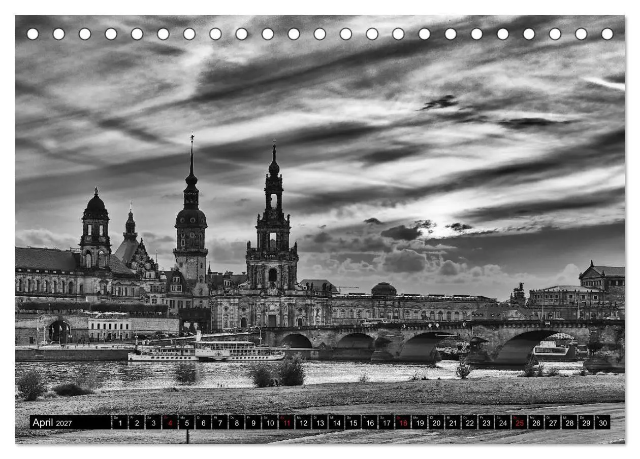 Bild: 9783594149119 | Dresden Faszination Schwarz Weiss (Tischkalender 2027 DIN A5 quer),...