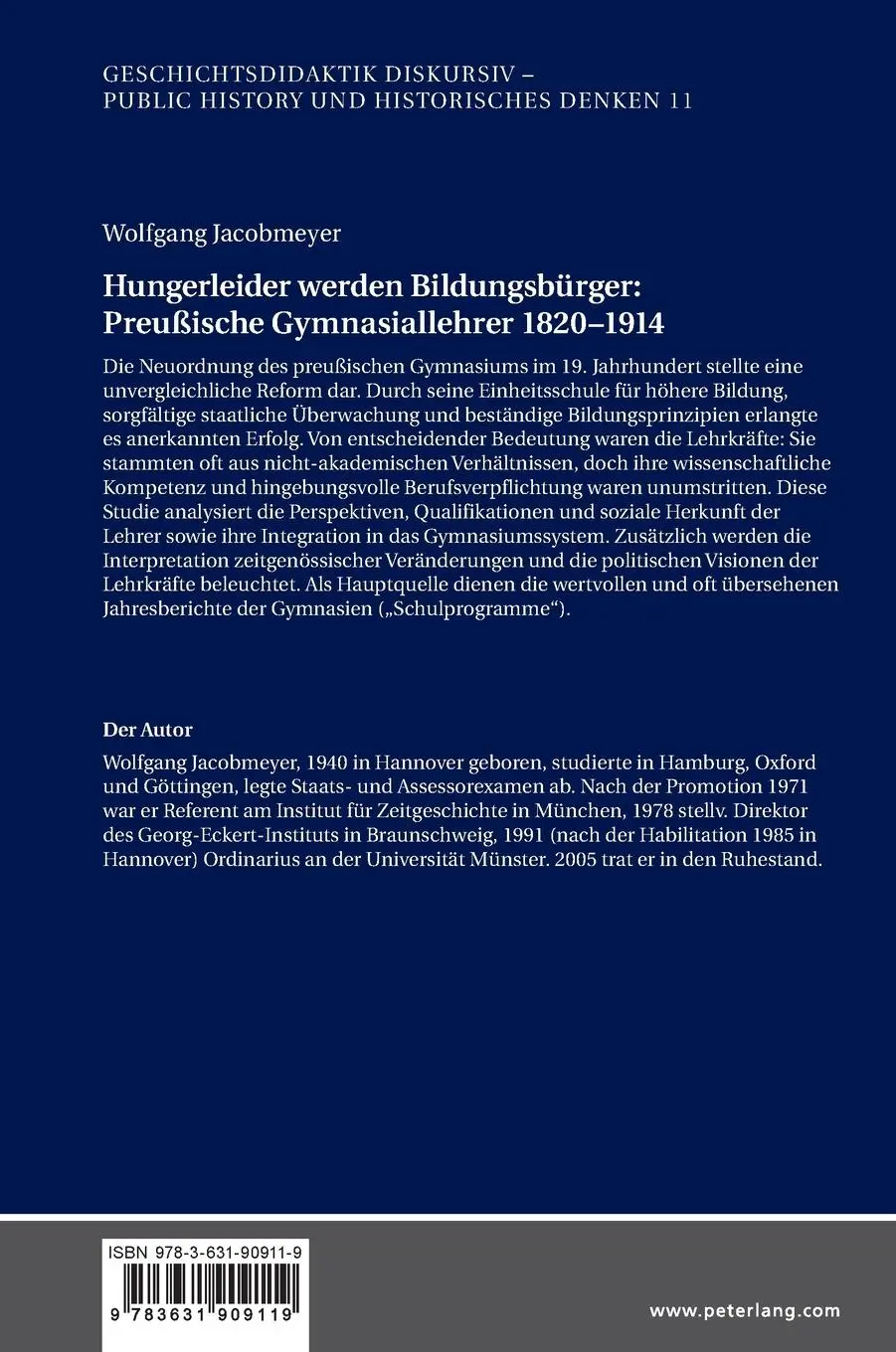 Rückseite: 9783631909119 | Hungerleider werden Bildungsbürger: Preußische Gymnasiallehrer...