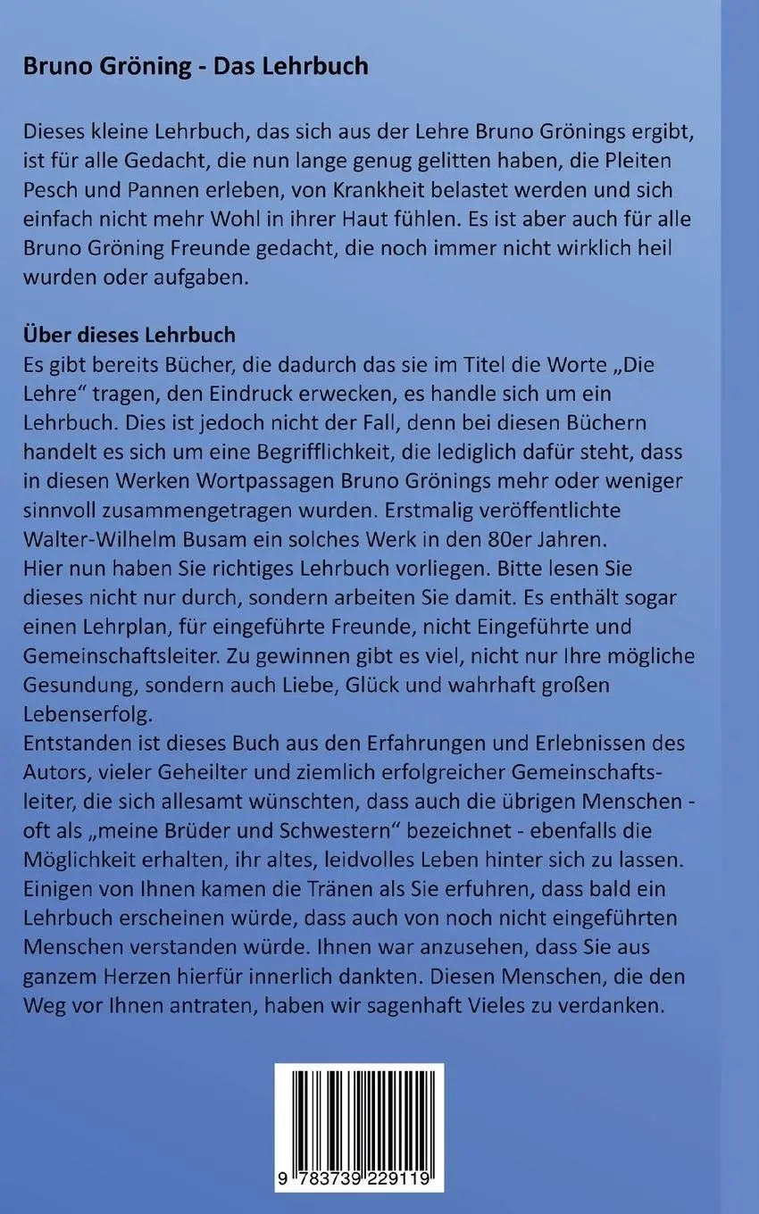 Rückseite: 9783739229119 | Bruno Gröning - Das Lehrbuch | Theo von Hofstede | Taschenbuch | 2016