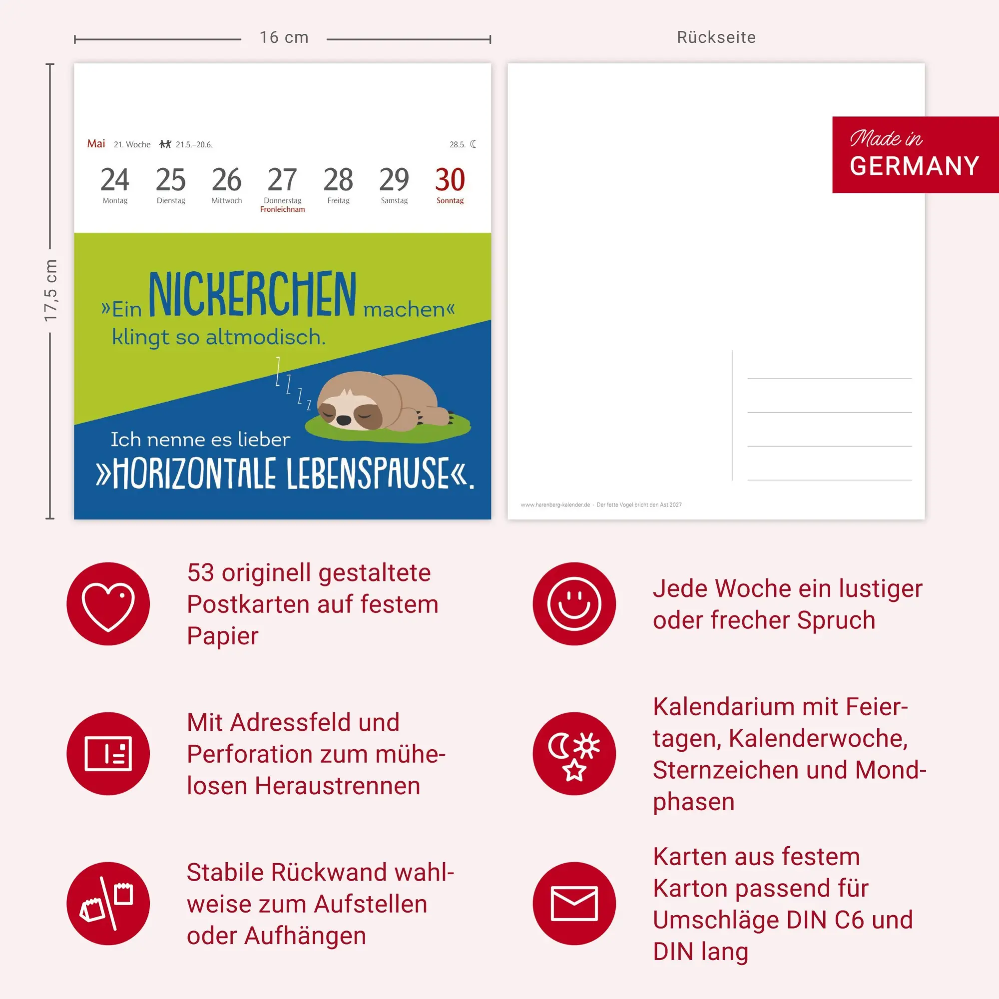 Bild: 9783840039119 | Der fette Vogel bricht den Ast Postkartenkalender 2027 -...