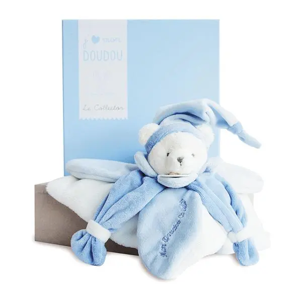 Cover: 3700335229219 | Schmusetuch Bär, blau 24cm | J'aime mon doudou | 8902921 | DOUDOU