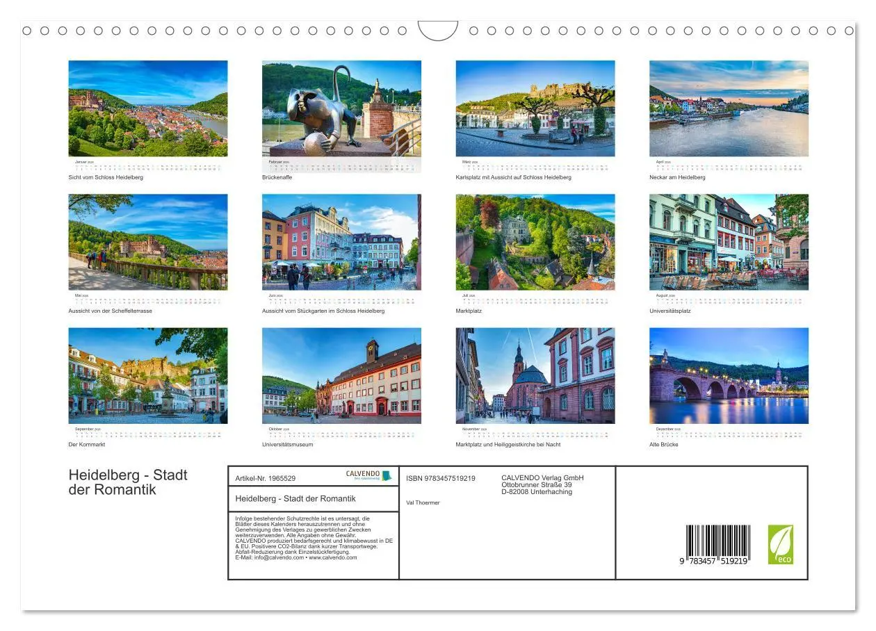 Bild: 9783457519219 | Heidelberg - Stadt der Romantik (Wandkalender 2026 DIN A3 quer),...