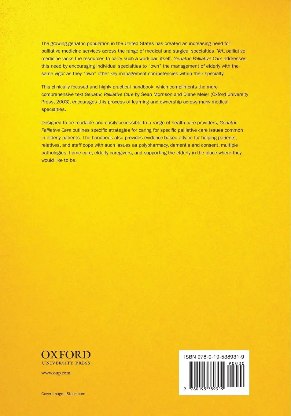 Rückseite: 9780195389319 | Geriatric Palliative Care | A Practical Guide for Clinicians | Buch