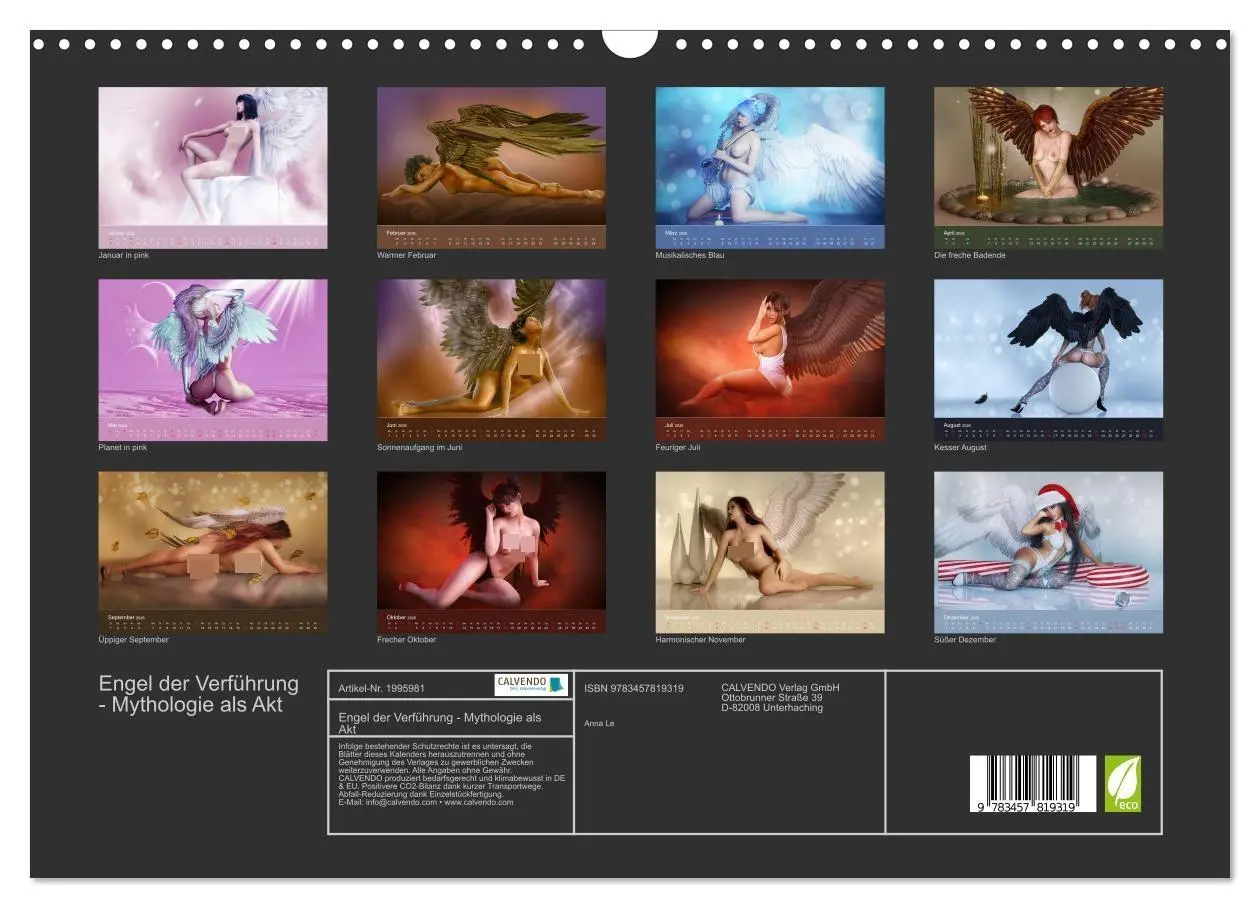 Bild: 9783457819319 | Engel der Verführung - Mythologie als Akt (Wandkalender 2026 DIN A3...