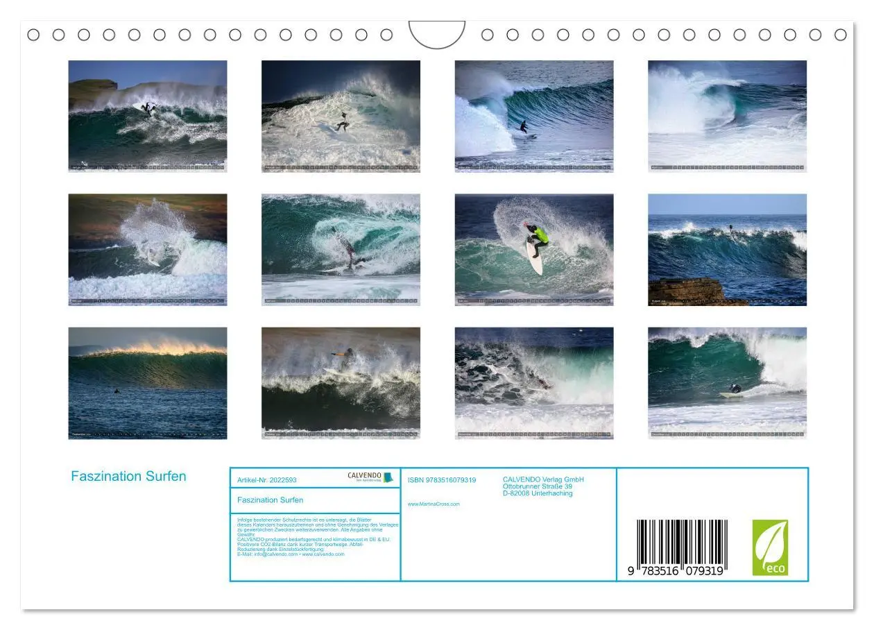 Bild: 9783516079319 | Faszination Surfen (Wandkalender 2026 DIN A4 quer), CALVENDO...