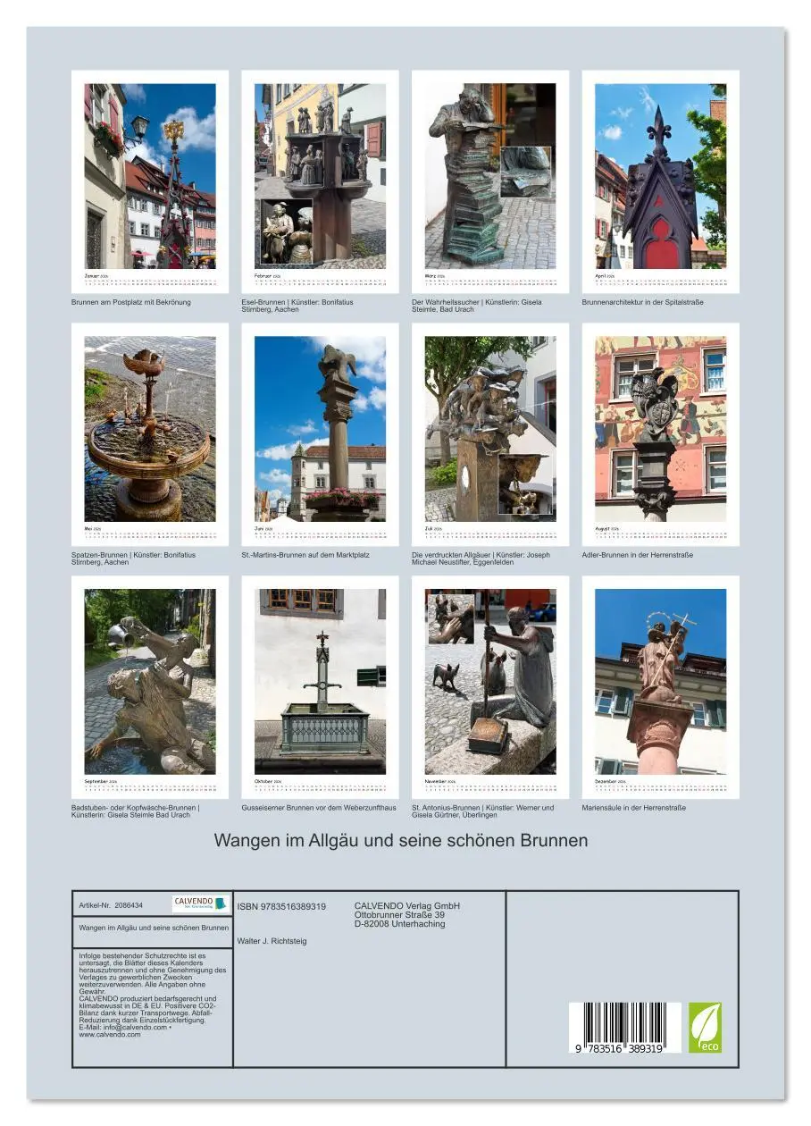 Bild: 9783516389319 | Wangen im Allgäu und seine schönen Brunnen (hochwertiger Premium...