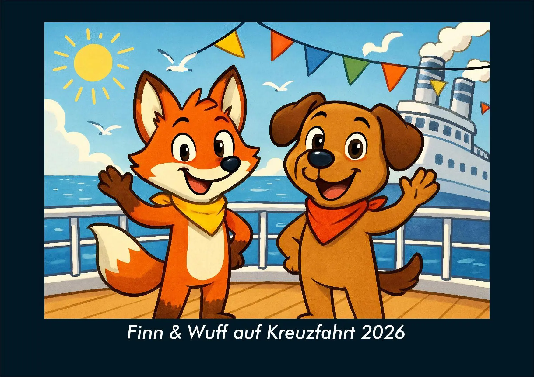 Cover: 9783695419319 | Finn &amp; Wuff auf Kreuzfahrt 2026 Fotokalender DIN A4 | Heber (u. a.)