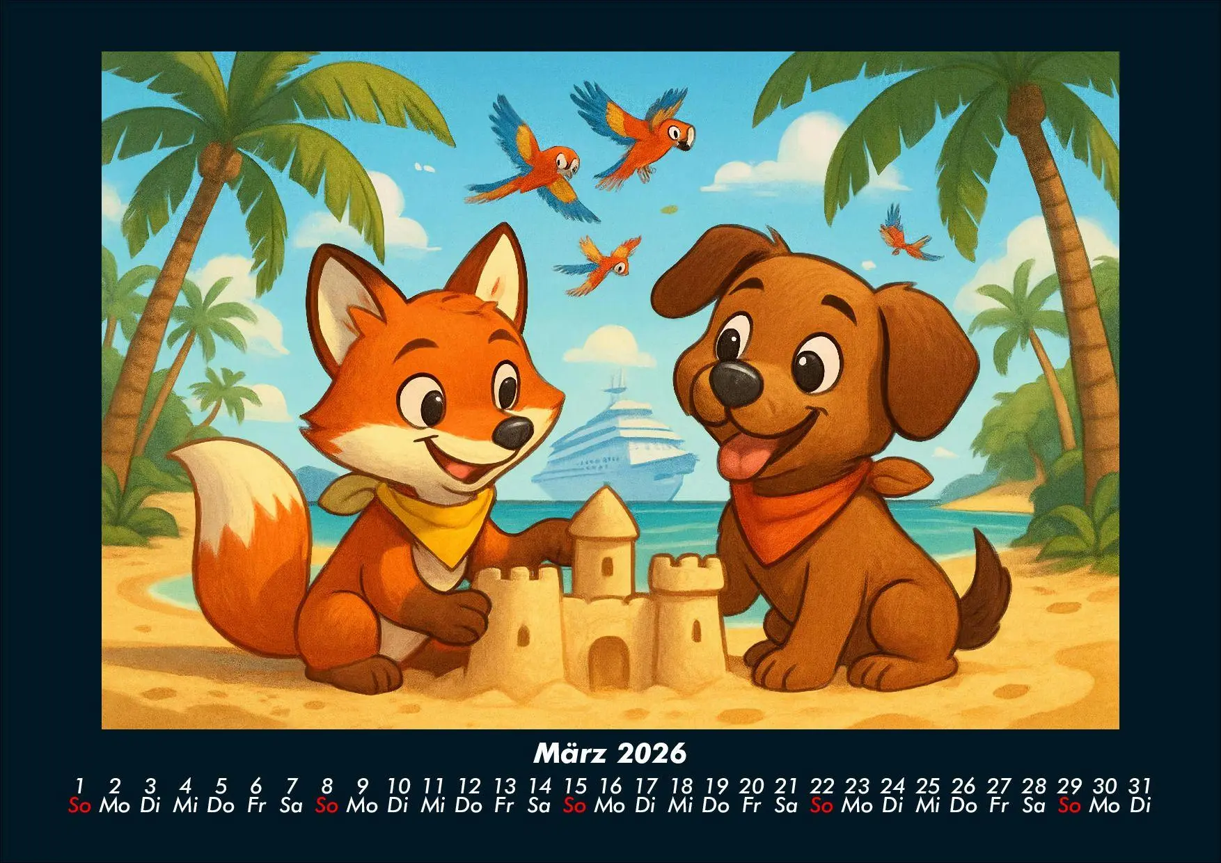 Bild: 9783695419319 | Finn &amp; Wuff auf Kreuzfahrt 2026 Fotokalender DIN A4 | Heber (u. a.)